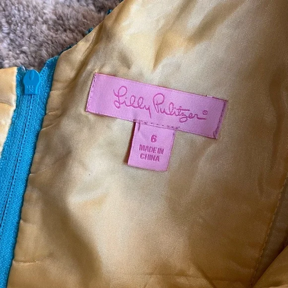 Lilly Pulitzer Blue Floral One-Shoulder Dress - Picture 5 of 7